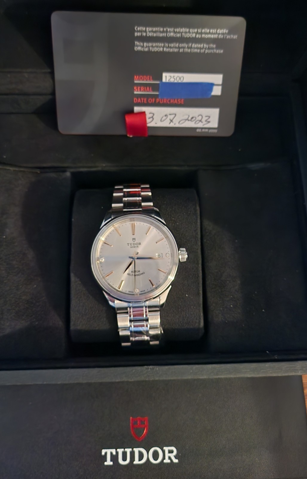 TUDOR 12500 Automatic 38mm Silver Sunburst Dial Steel Bracelet Date