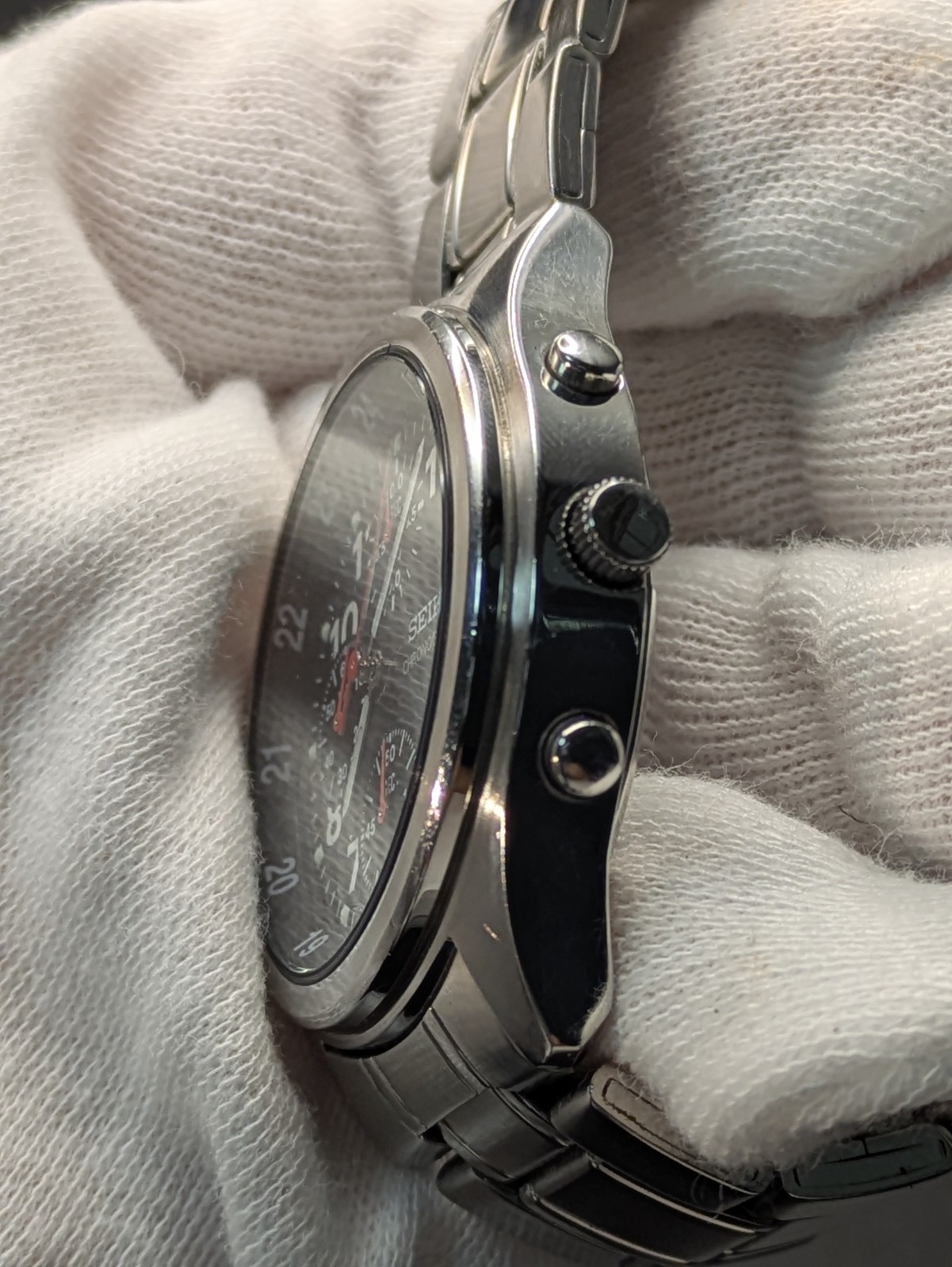 SEIKO Chronograph Mens Quartz Watch V657-7110 38.8mm Working