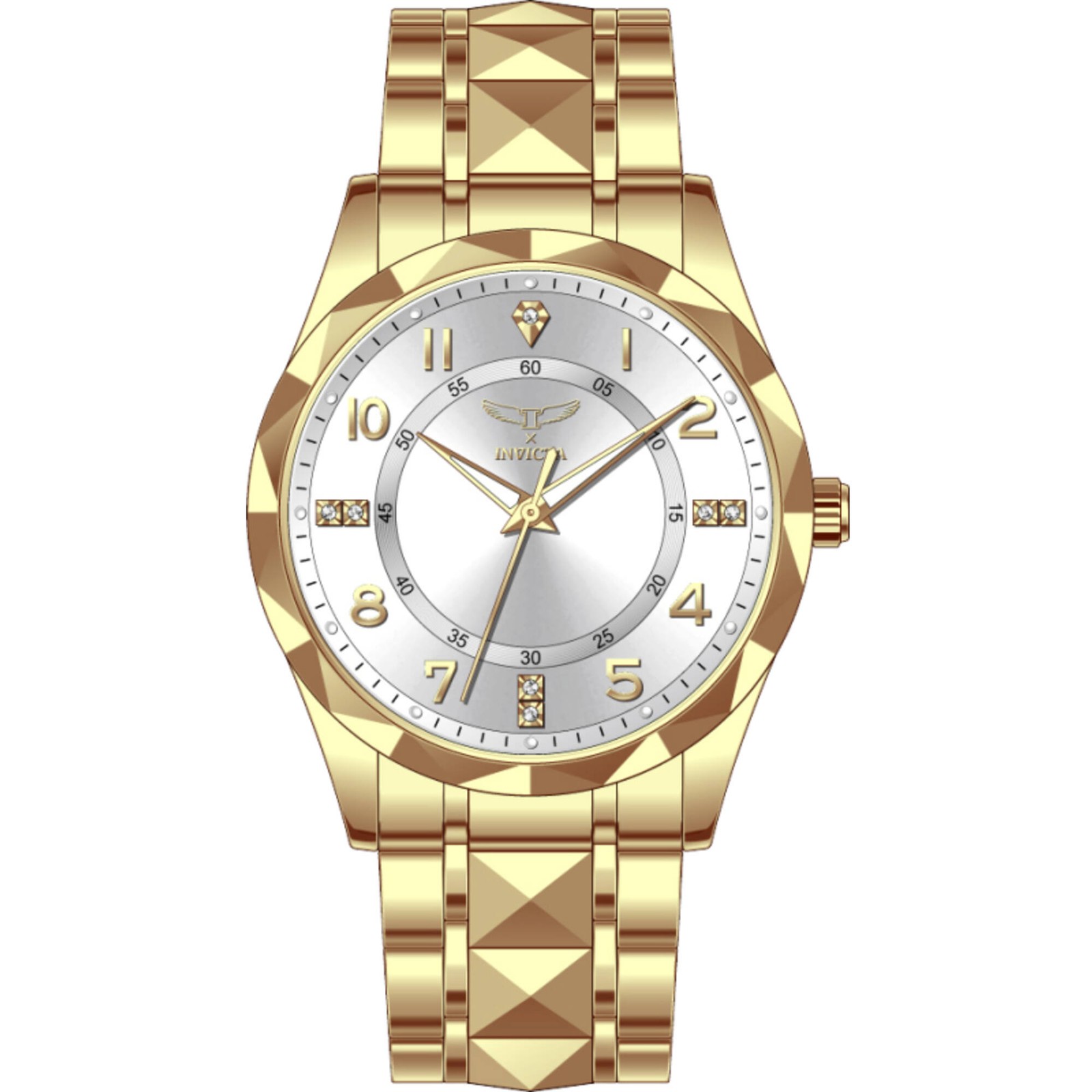 Invicta Men’s Watch Specialty I by Invicta White Dial Yellow Gold Bracelet 69018