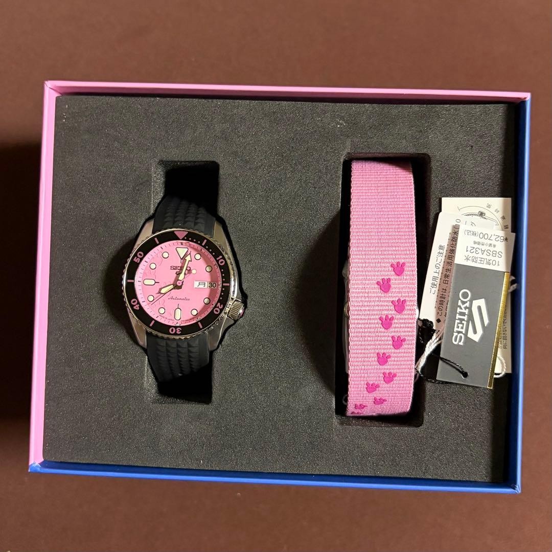 Seiko 5 Sports SBSA321 Pink Panther Collab SKX Series Limited Edition Watch Mint