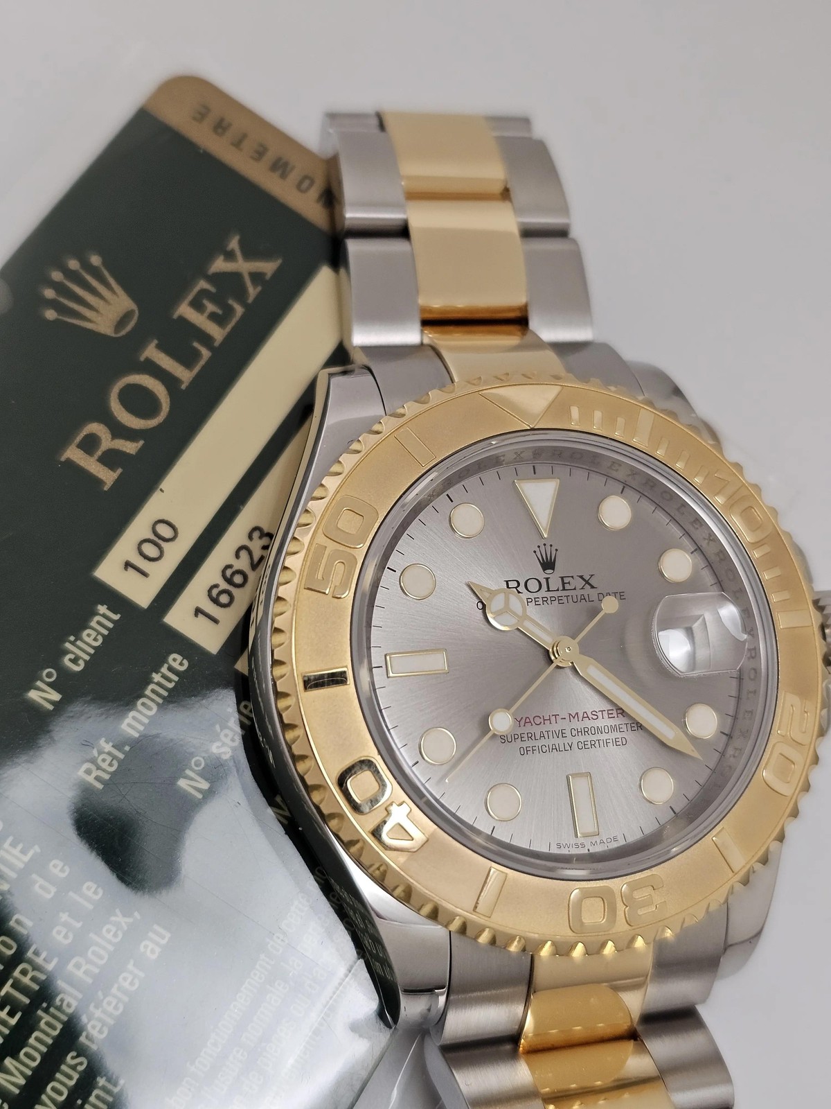 Rolex 16623 Yacht-Master 40mm Slate Dial Steel 18K Yellow Gold Automatic Watch