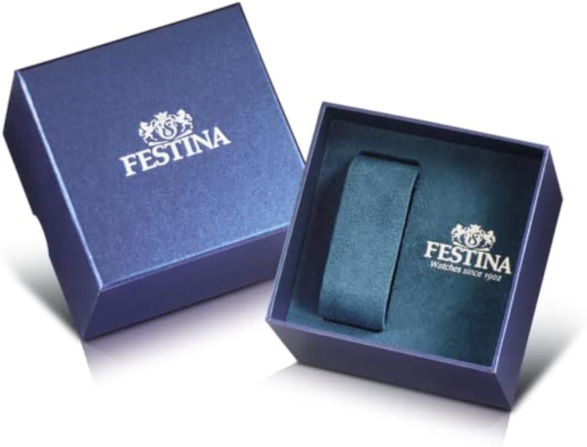 FESTINA F20704/4 Gents S/Steel Chrono Blue Date Dial 100m W/R 2 Year Warranty