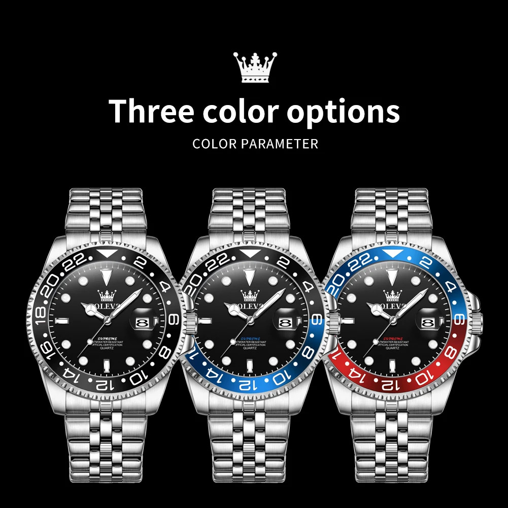 New OLEVS Men’s Quartz Watch Waterproof Luminous Date Wristwatch for Men