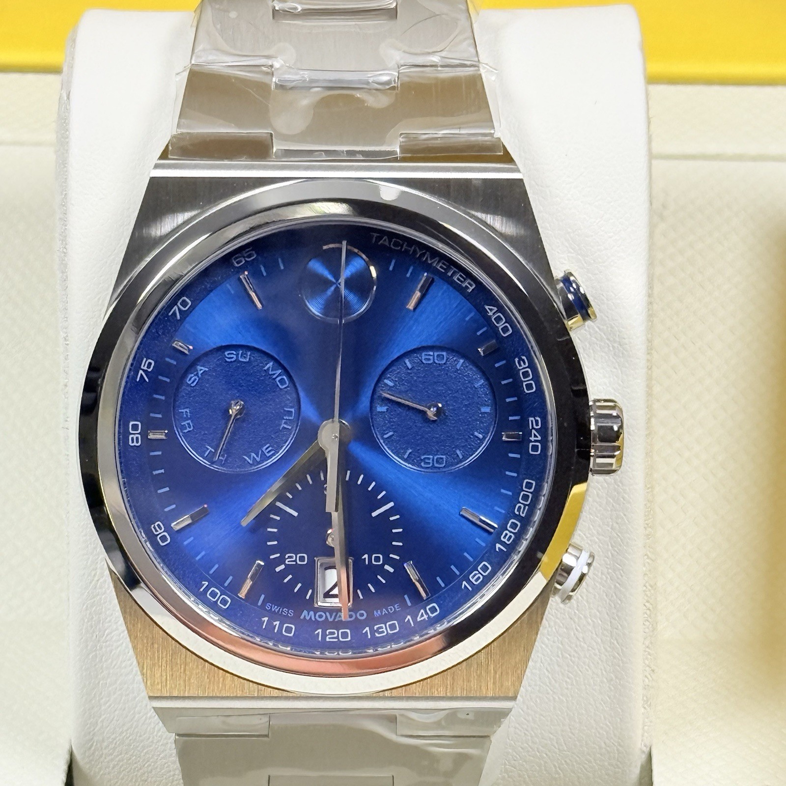 Movado Bold Quest 3601199 Chronograph Blue Dial Silver Tone Men’s Watch