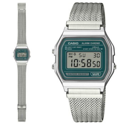 CASIO CLASSIC Series A158WEM-3JF Stainless Band Digital Unisex Green New
