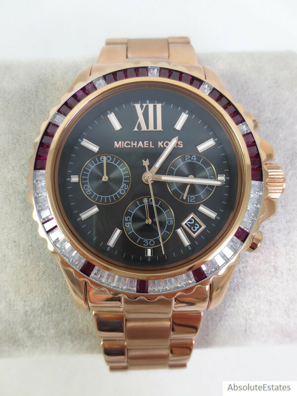 NEW Michael Kors Everest Rose Gold Oversized Chronograph Watch MK6972 + Box