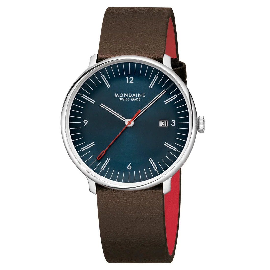 Mondaine Watch MLE.41240.LGV Double Sapphire Glass, 41Mm, Vegan Grape Leather