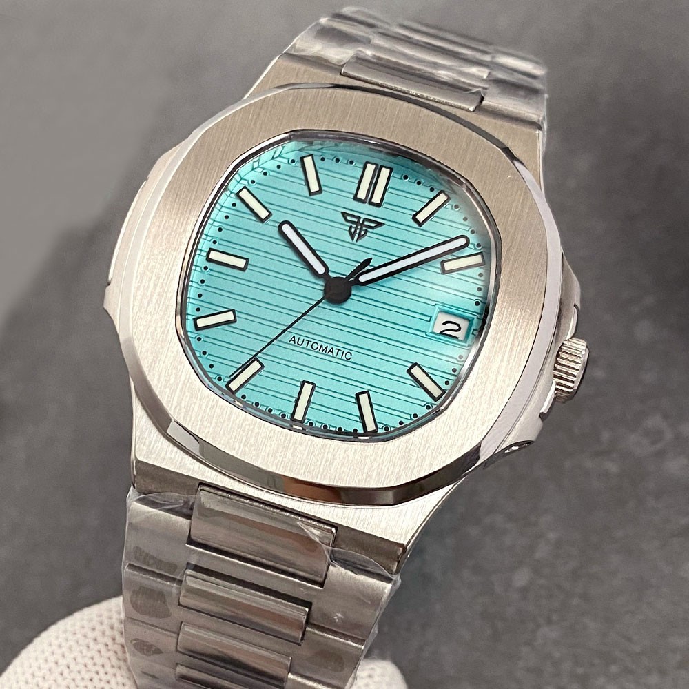 Tandorio 40mm Business Square Sapphire 20ATM Lume Automatic NH35A Men Watch Date
