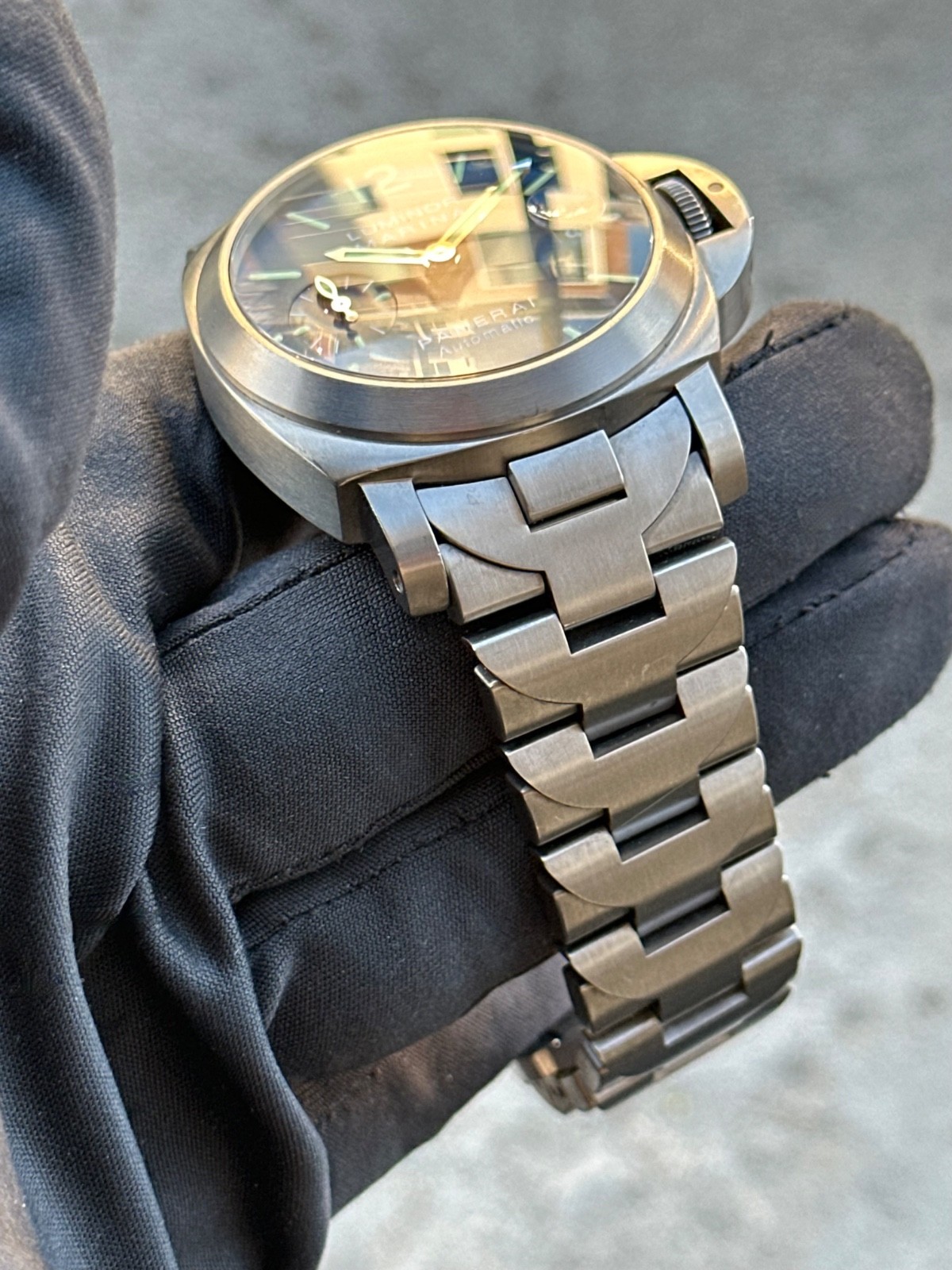 Panerai Luminor Marina Titanium Automatic Blue Dial 40mm PAM00283 w Box + Papers