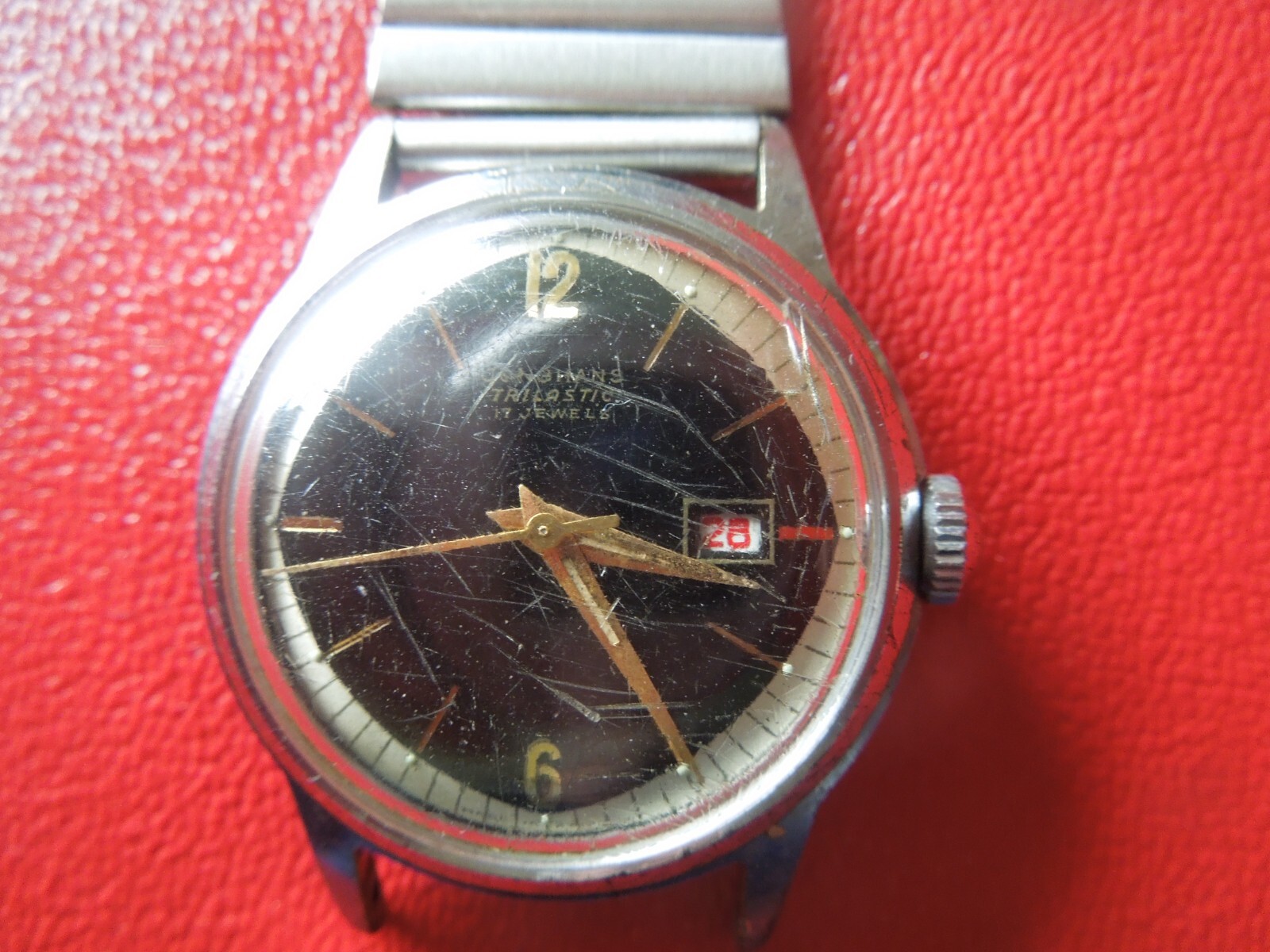 J 6948 WRIST WATCH JUNGHANS MAX BILL GERMANY SCARCE DIAL RUNS WELL DESCRIPT