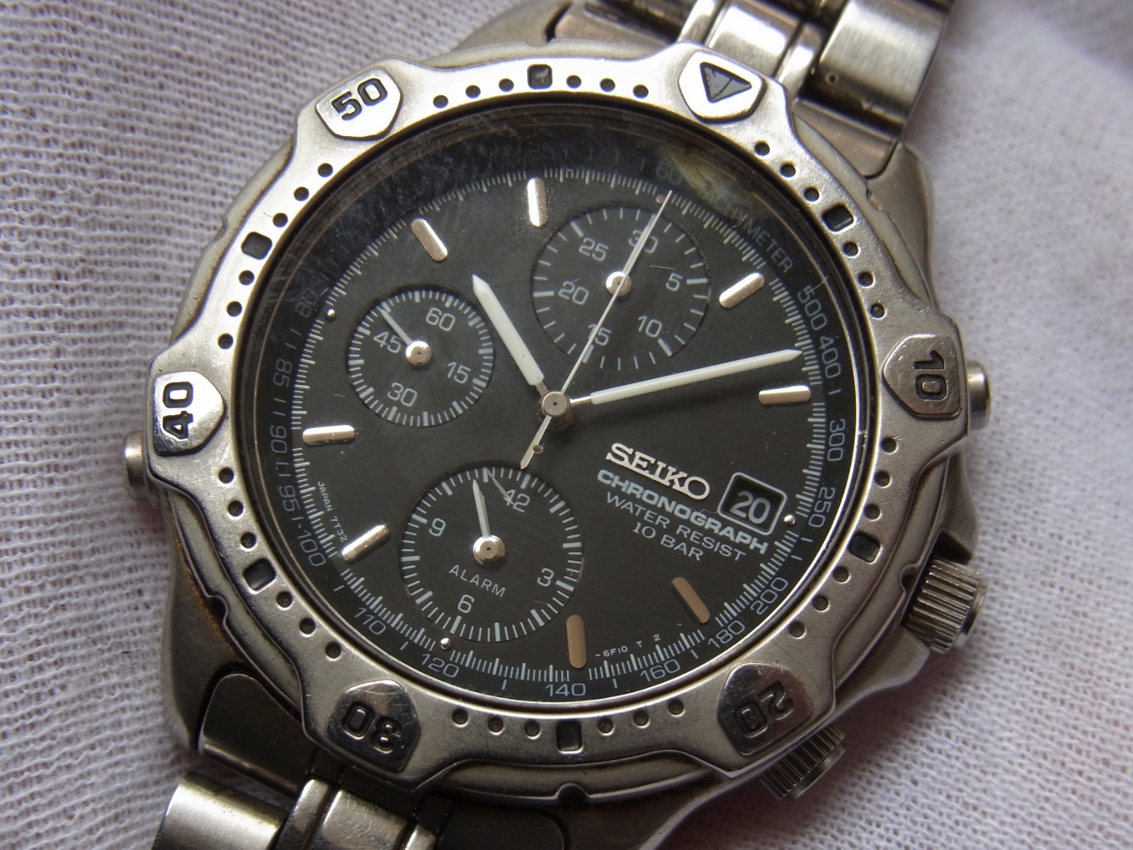 JUNK! SEIKO CHRONOGRAPH 7T32-6E40 10 BAR MEN’S UNTESTED JUNK!