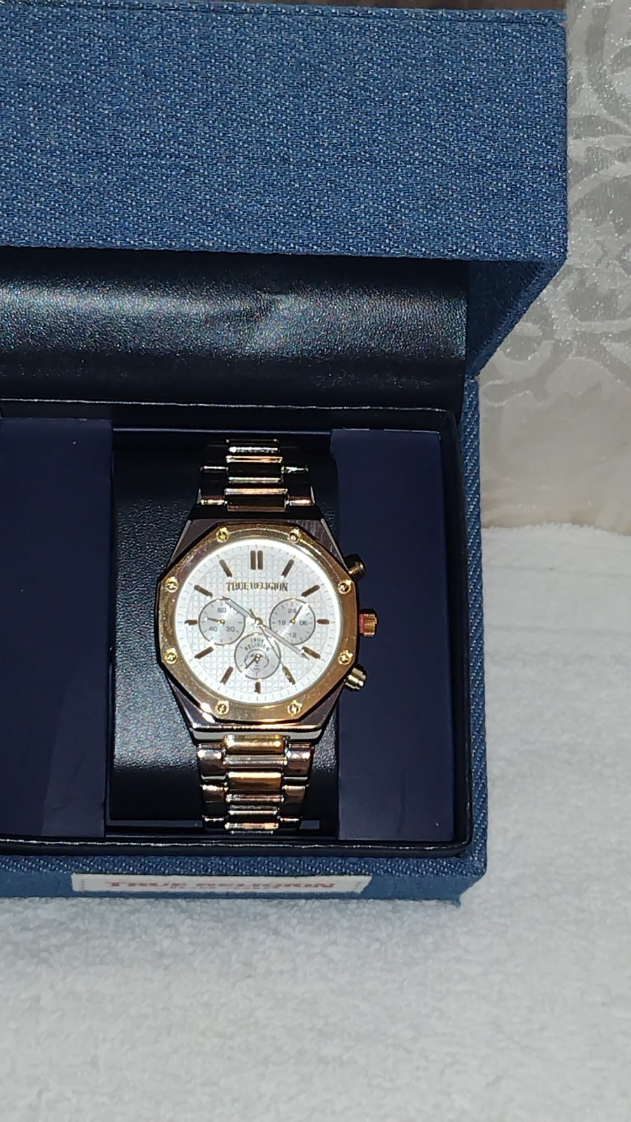 TRUE RELIGION MEN’S WATCH SILVER GOLD TRUE RELIGION SILVER GOLD MENS WATCH NEW