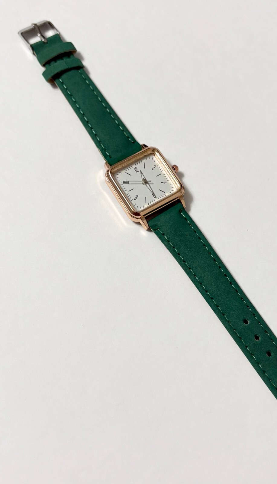 Ladies Watch Rose Gold Tone Case With Suede Band