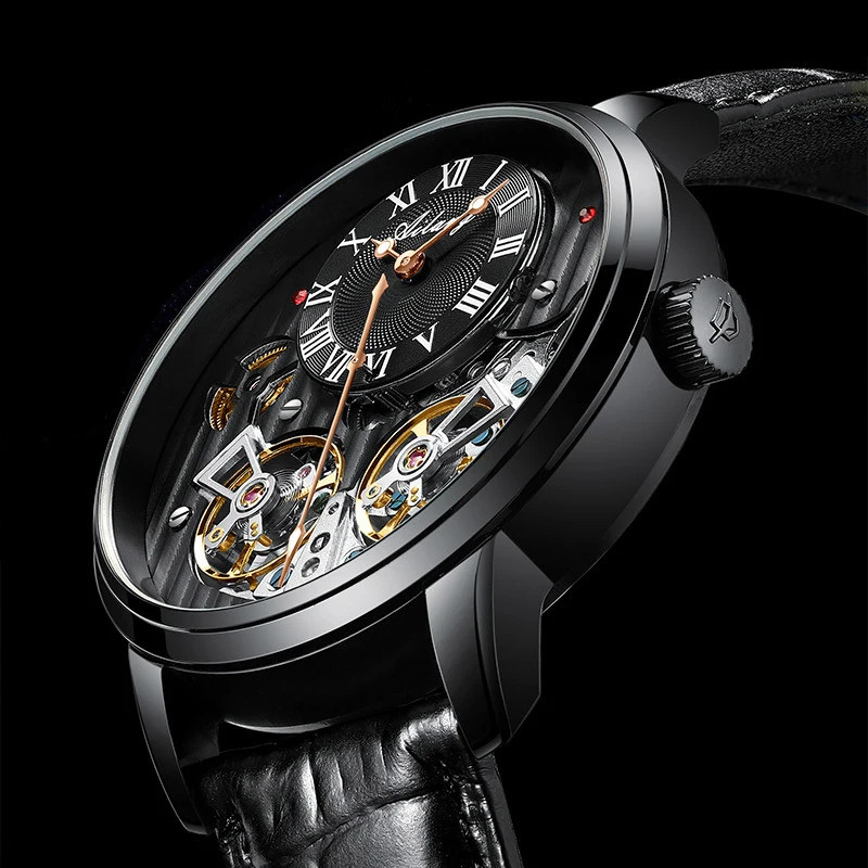 AILANG Men’s Automatic Watch Double Tourbillon Mechanical Luminous Waterproof