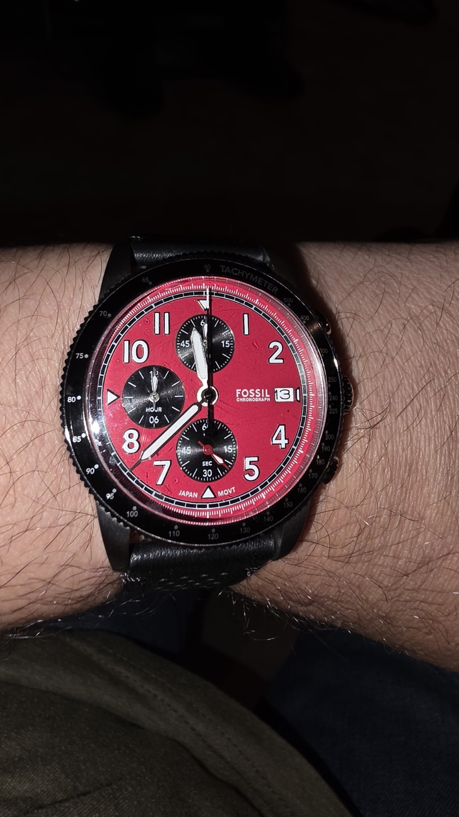 Fossil Men’s Sport Tourer Red Dial Watch – FS6086