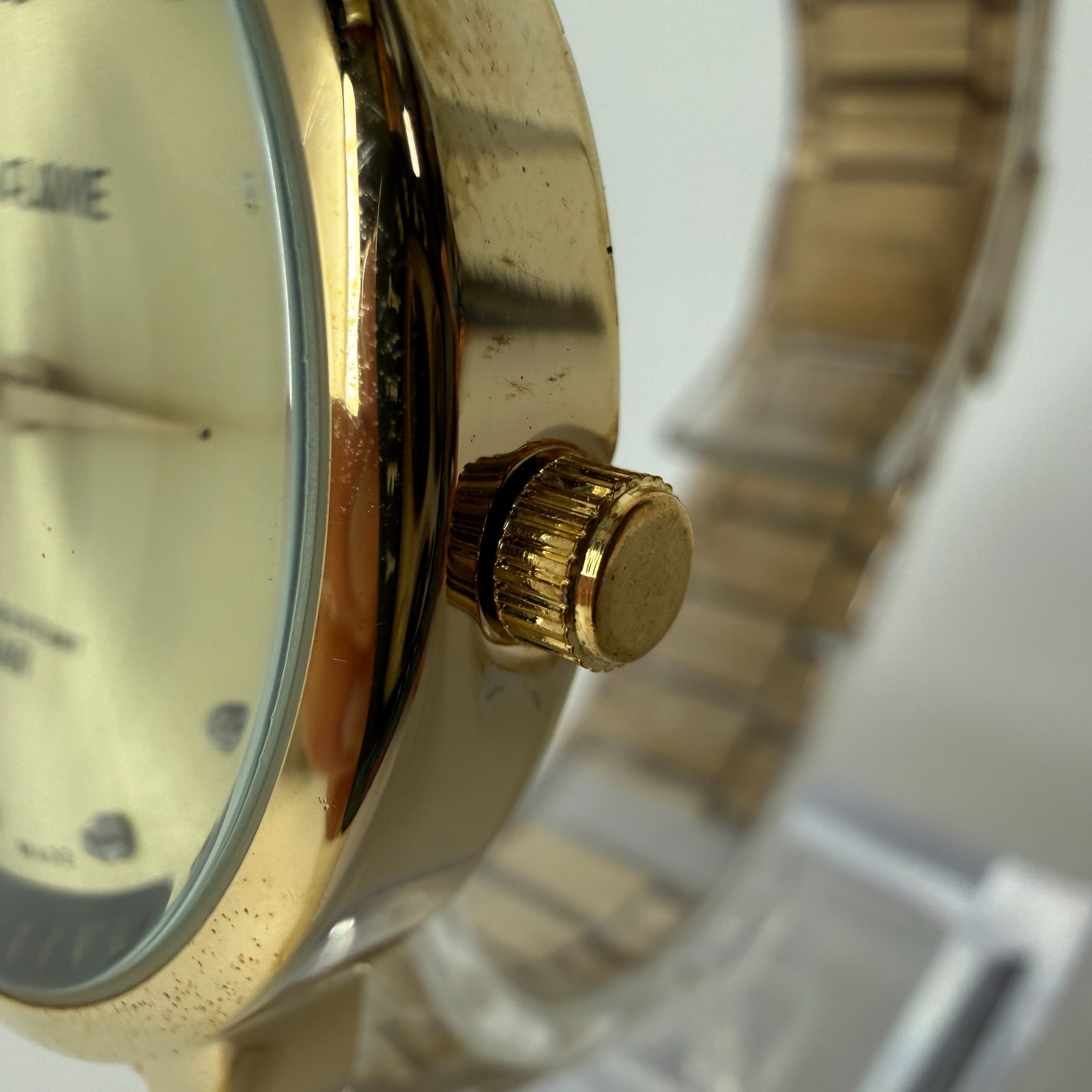 Sun Flame MJG29 NOS JDM Japan Import Quartz Watch Gold Tone NEW IN PACKAGE 38mm