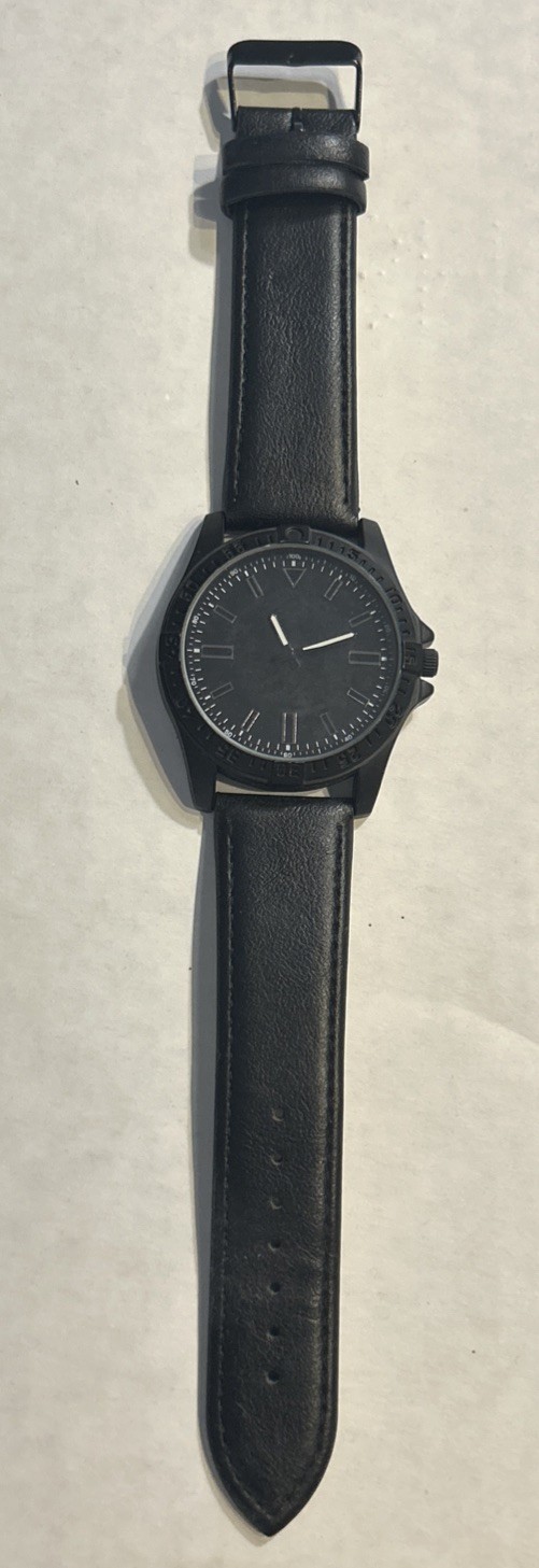 Unbranded Men’s 45mm Black Sport Buckle Watch W/ Black Dial Runs!