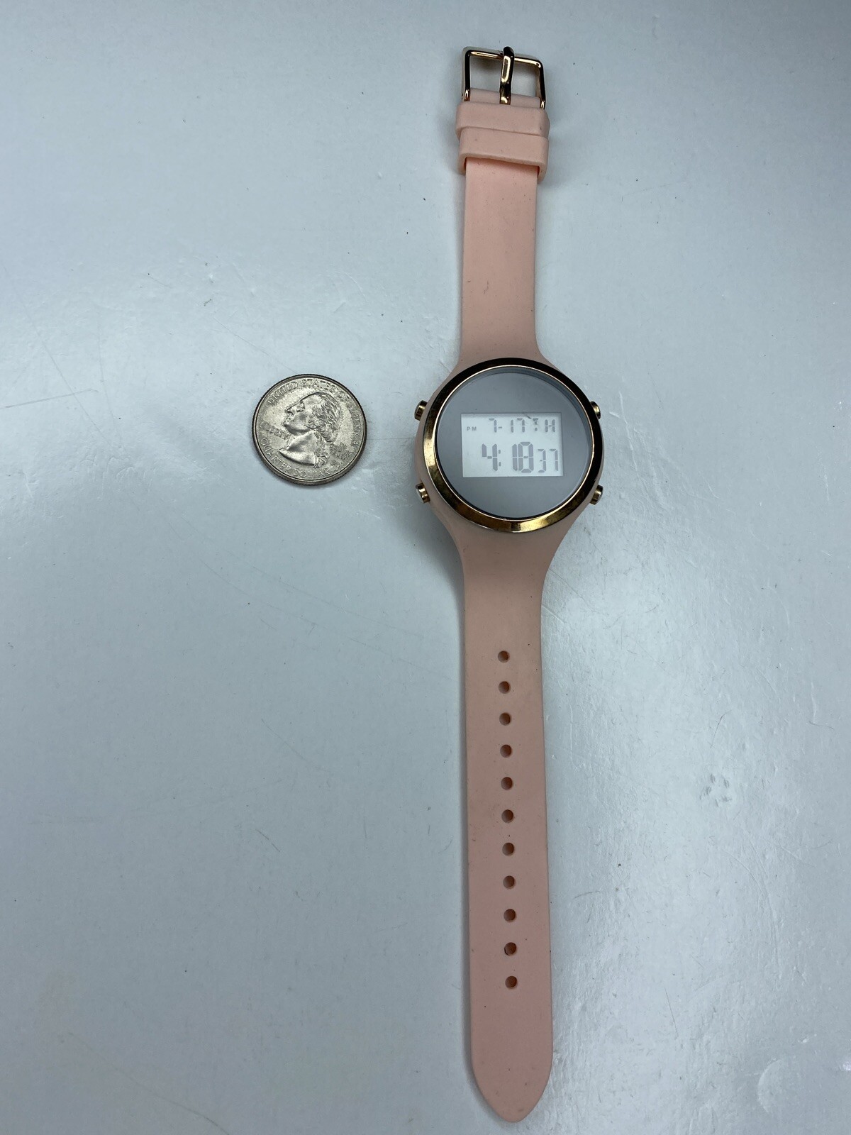 E INC Rose Gold Pink Silicone Sport IN017RGBL 245 Stainless LCD Working