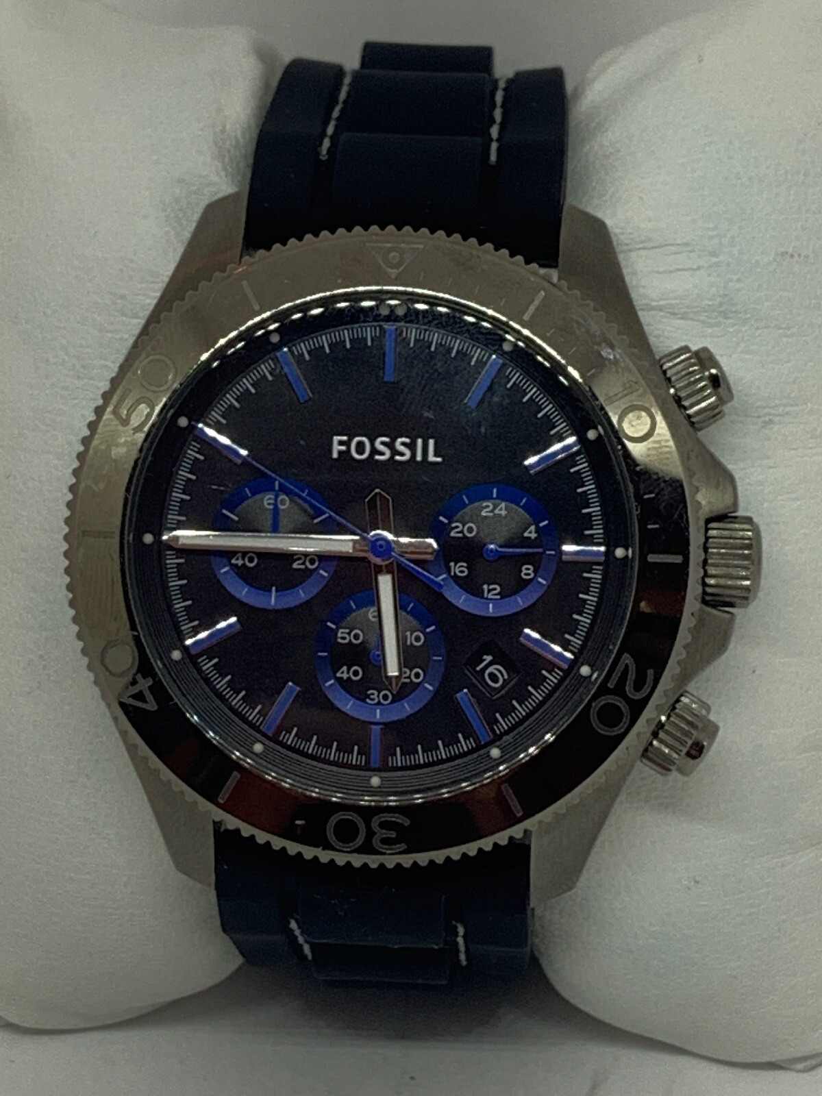 Fossil CH2869 Men’s Silicone Analog Black Dial Quartz Genuie Wrist Watch E397