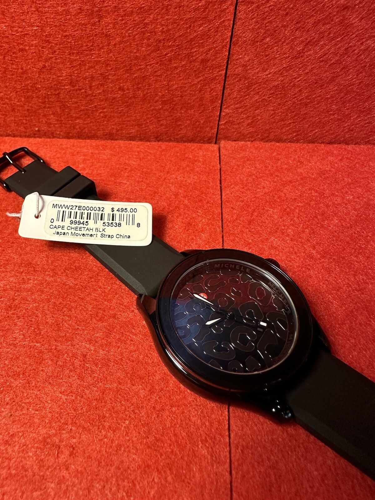 New Michele Cape Cheetah Print Black Trendy Watch MWW27E000032