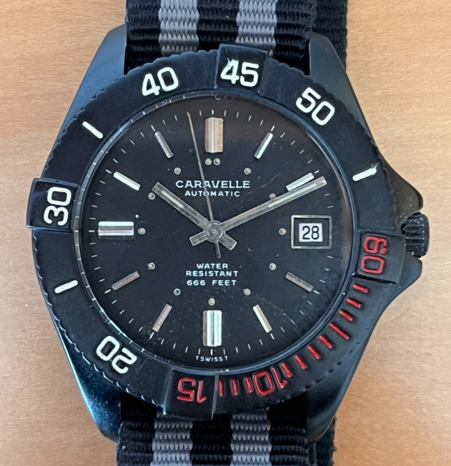 Vintage Bulova Caravelle Devil Diver 666 PVD edition Swiss Automatic