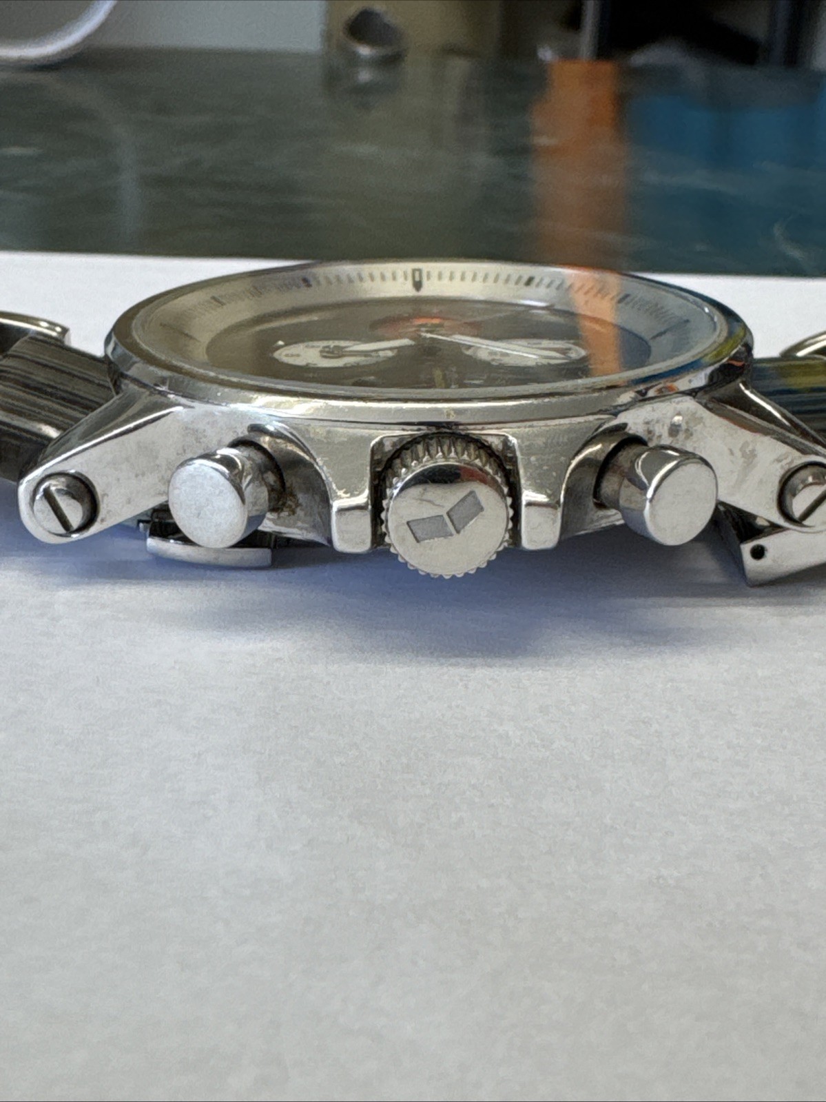 Vestal Plexi Acetate Chronograph Men’s Silver Watch