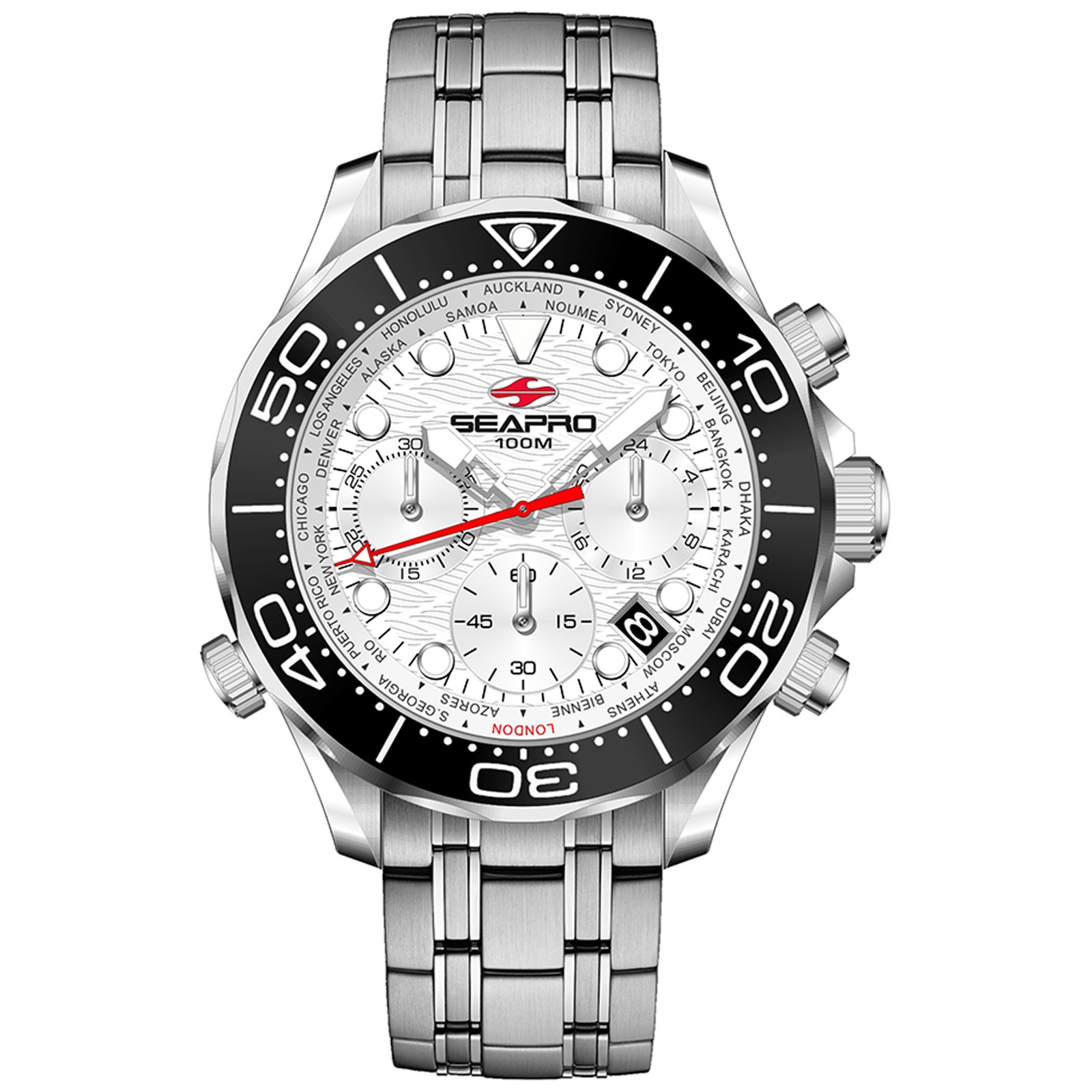 Seapro Men’s Mondial Timer White Dial Watch – SP0151