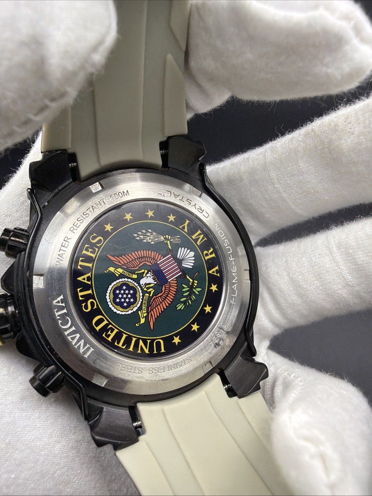 INVICTA UNISEX US ARMY MODEL 31848 QUARTZ CHRONOGRAPH CAMO DIAL Rare Mint