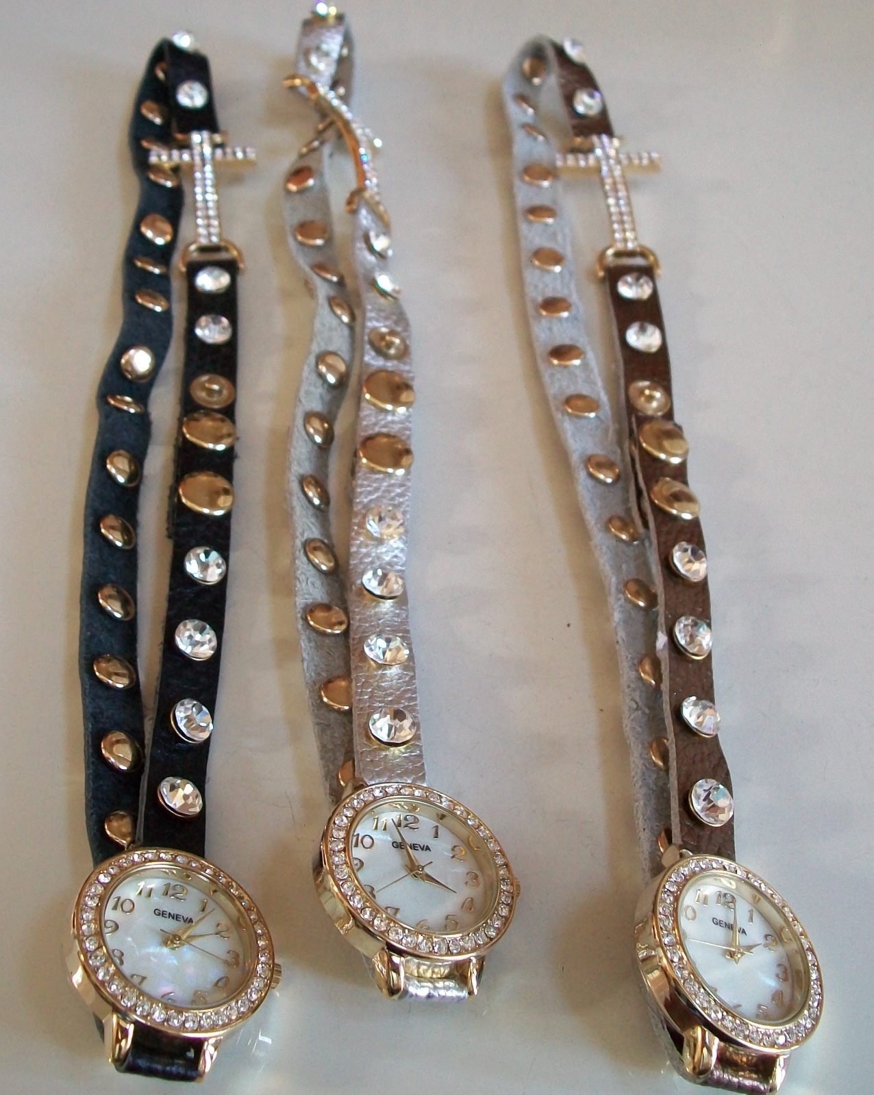 Women’s Rhinestone Cross Religious Wrap Around Bracelet Fashion Casual Watch