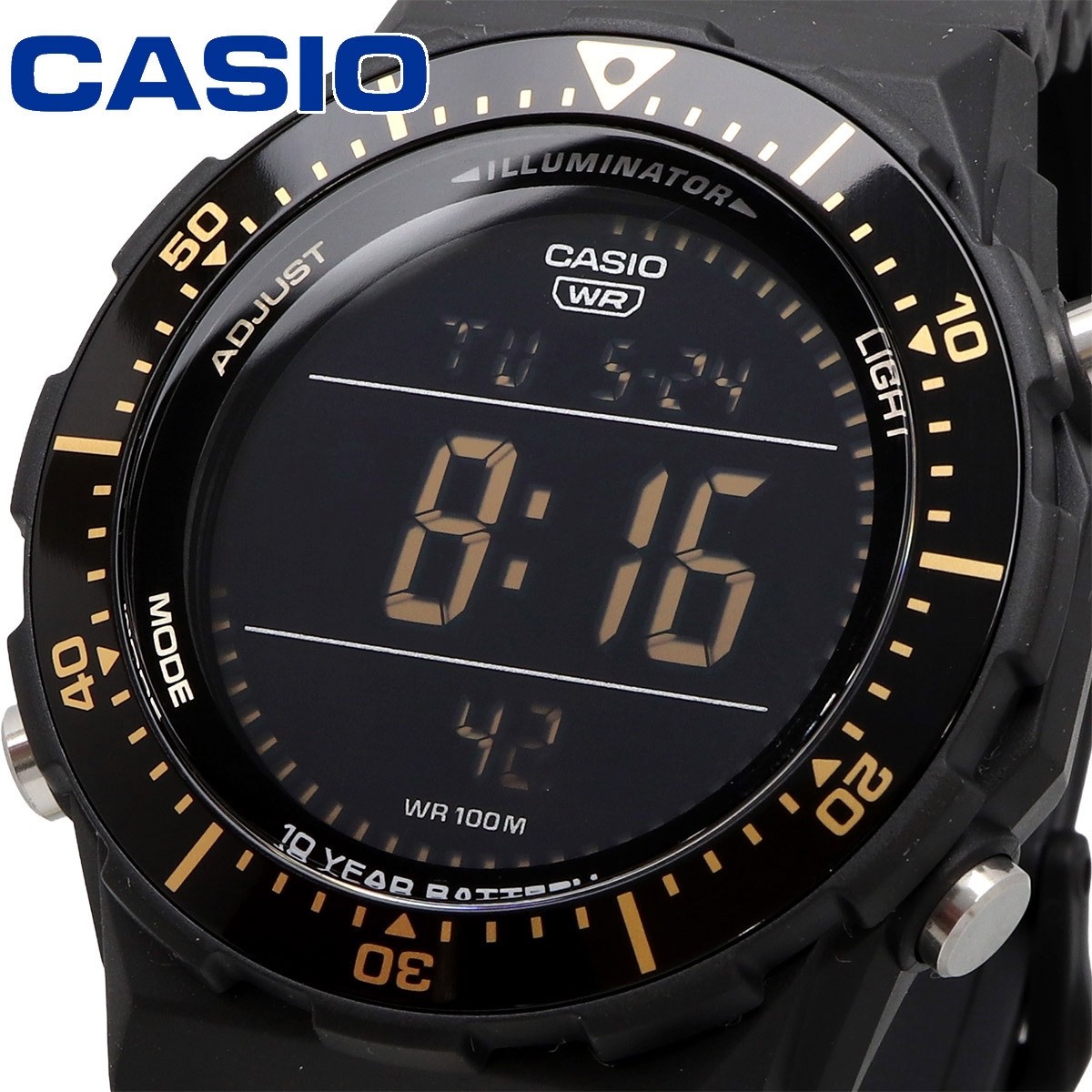 Casio Heavy Duty Digital Watch Inverted Black LCD Tactical Sport Japan Shipping