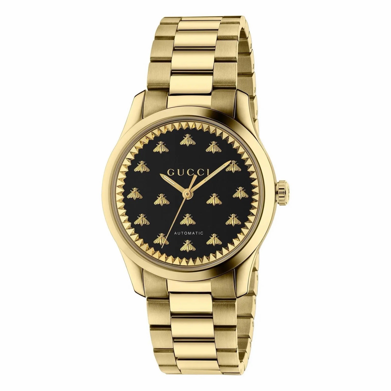 Gucci Mens Automatic Watch G Timeless Collection Gold Dial 39 mm MSRP $2,200