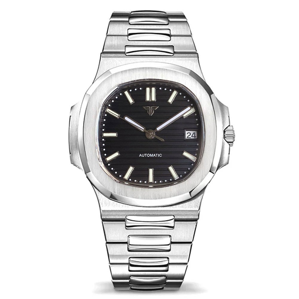 Tandorio 40mm Business Square Sapphire 20ATM Lume Automatic NH35A Men Watch Date