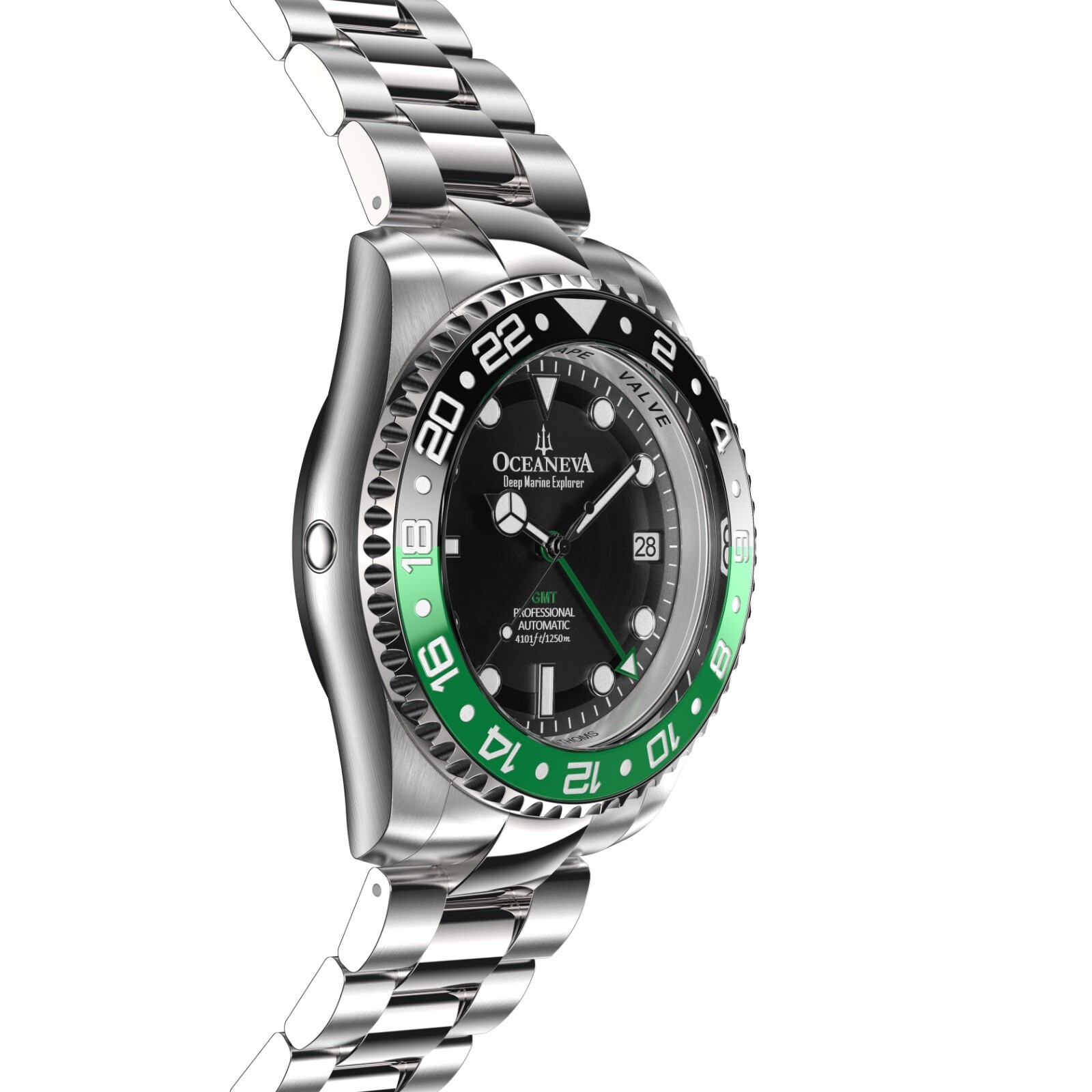 Oceaneva Men’s Deep Marine Explorer GMT Automatic Seiko NH34 Movement Green
