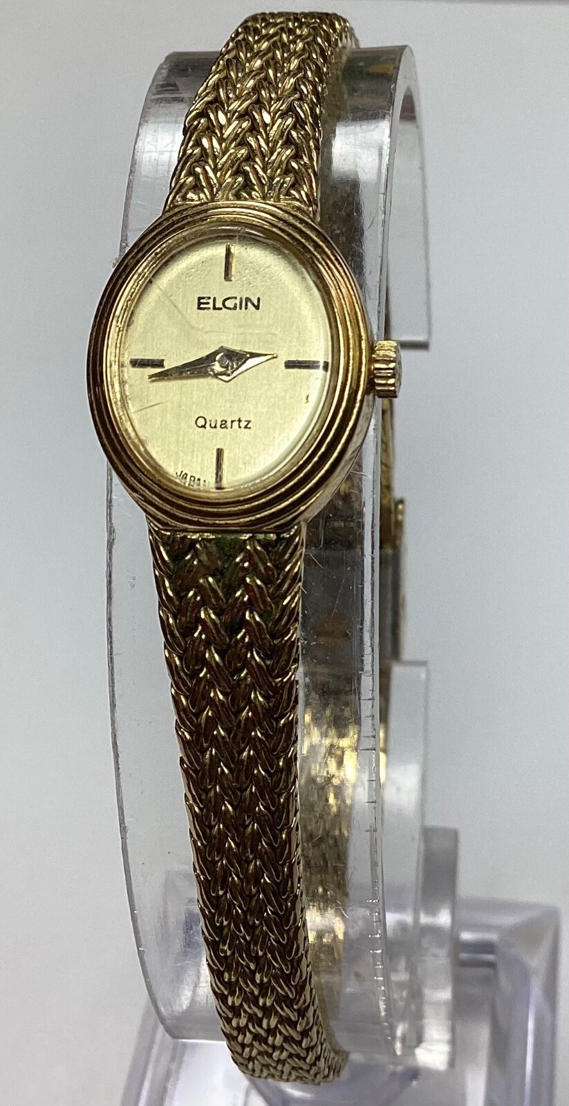Elgin Womens Vintage Watch Gold Tone Adjustable Band Clasp New Battery