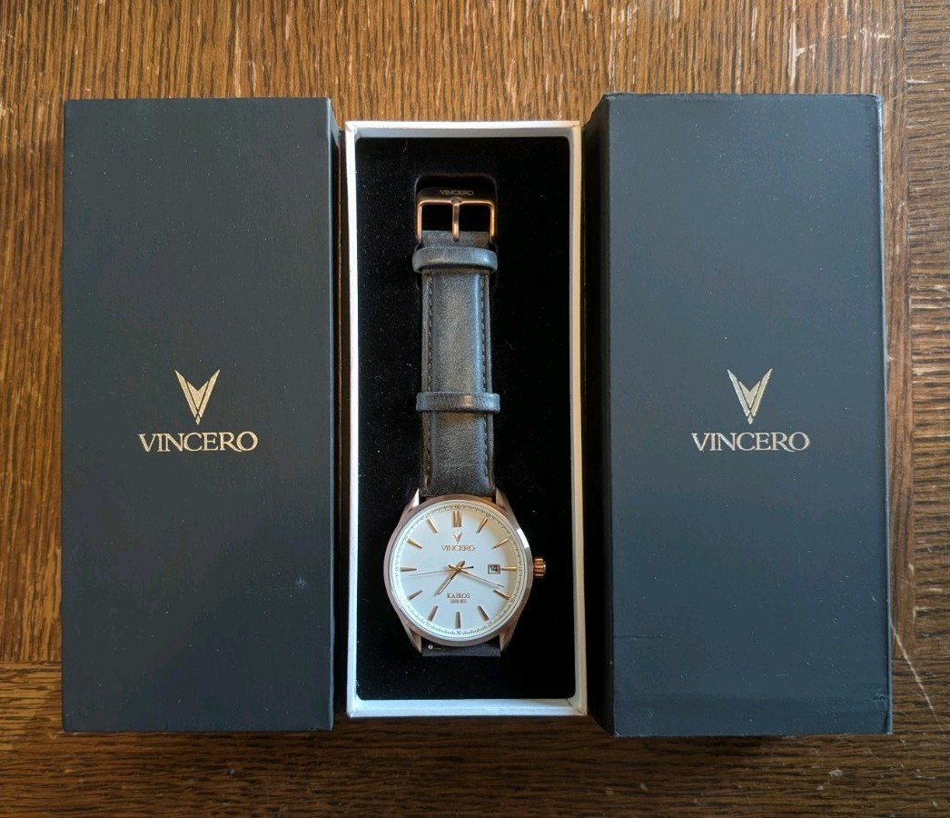 Vincero Chrono S Bronze, White Face, Gray Band