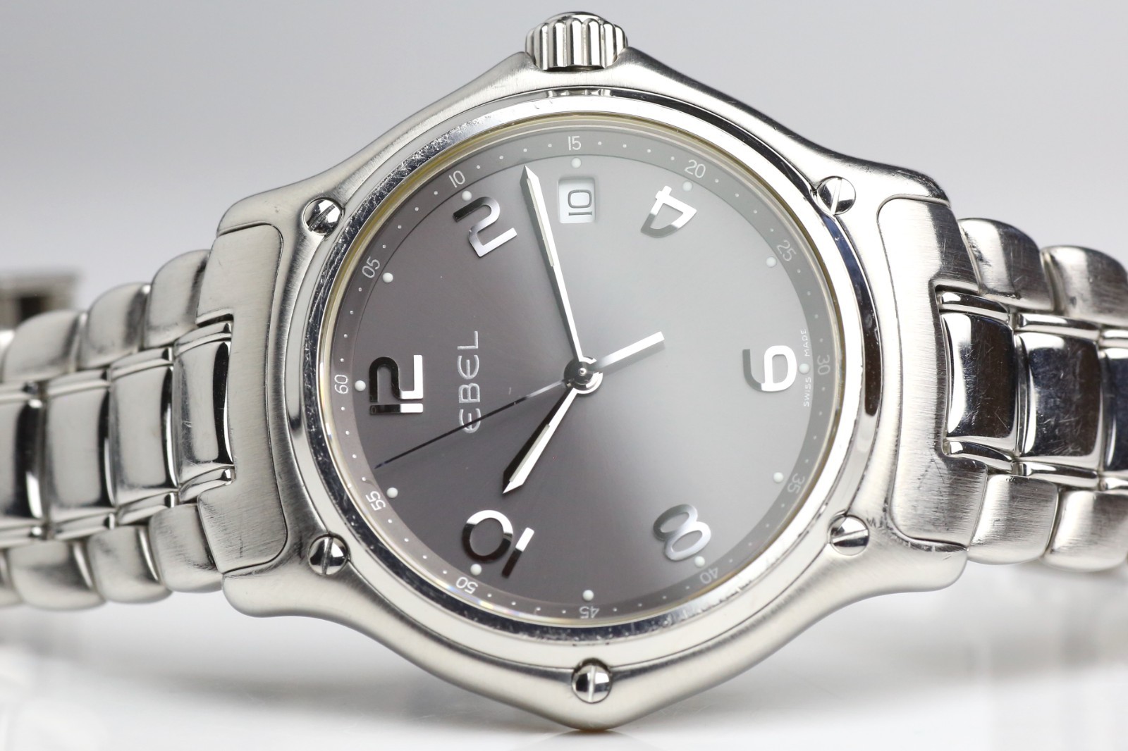 Ebel 1911 Senior Quartz Mens Watch, Grey Dial, 9187241