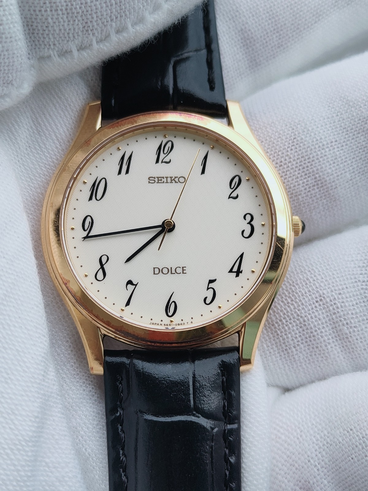 NEAR MINT Vtg Seiko 5E61-0A90 DOLCE SGP 30 Quartz (1990s) Men Watch RARE !!