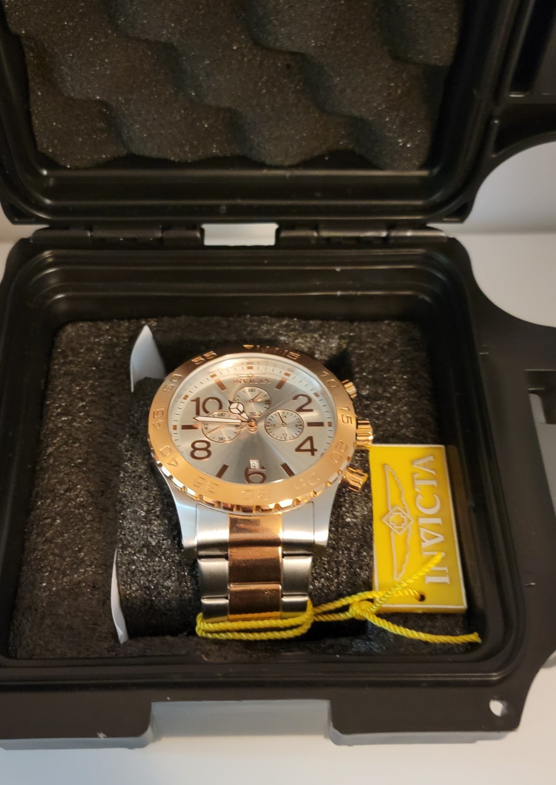 NEW 50mm INVICTA SPECIALTY PULSE CHRONOGRAPH SILVER & GOLD 40604 WATCH MSRP $895