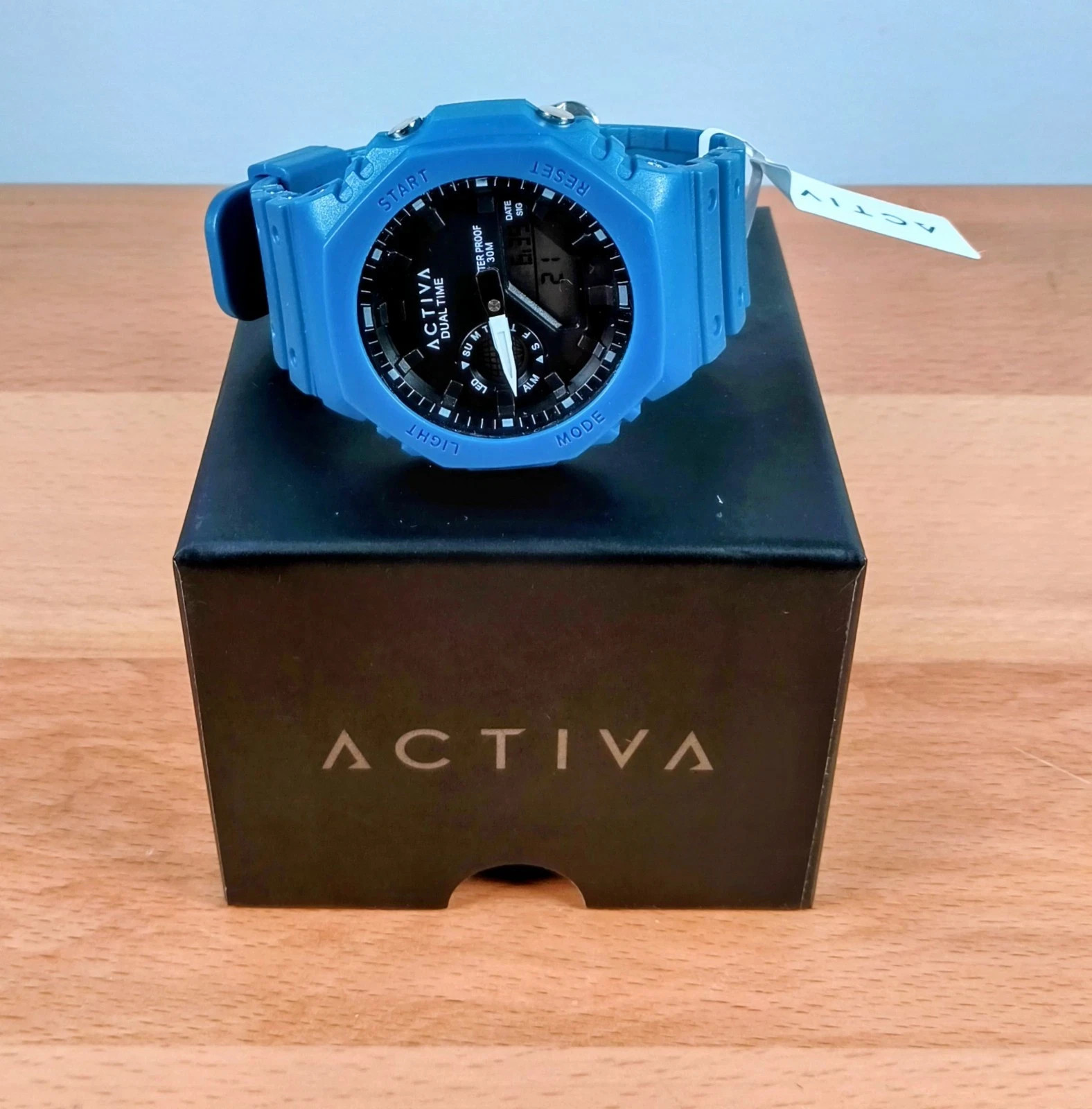 Activa NEW Dual Time Men’s Sports Watch Blue Black Analog Digital WR30M