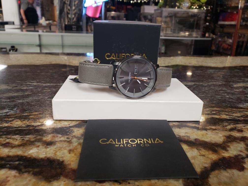 CALIFORNIA WATCH CO. MOJAVE LEATHER GUNMETAL ORANGE