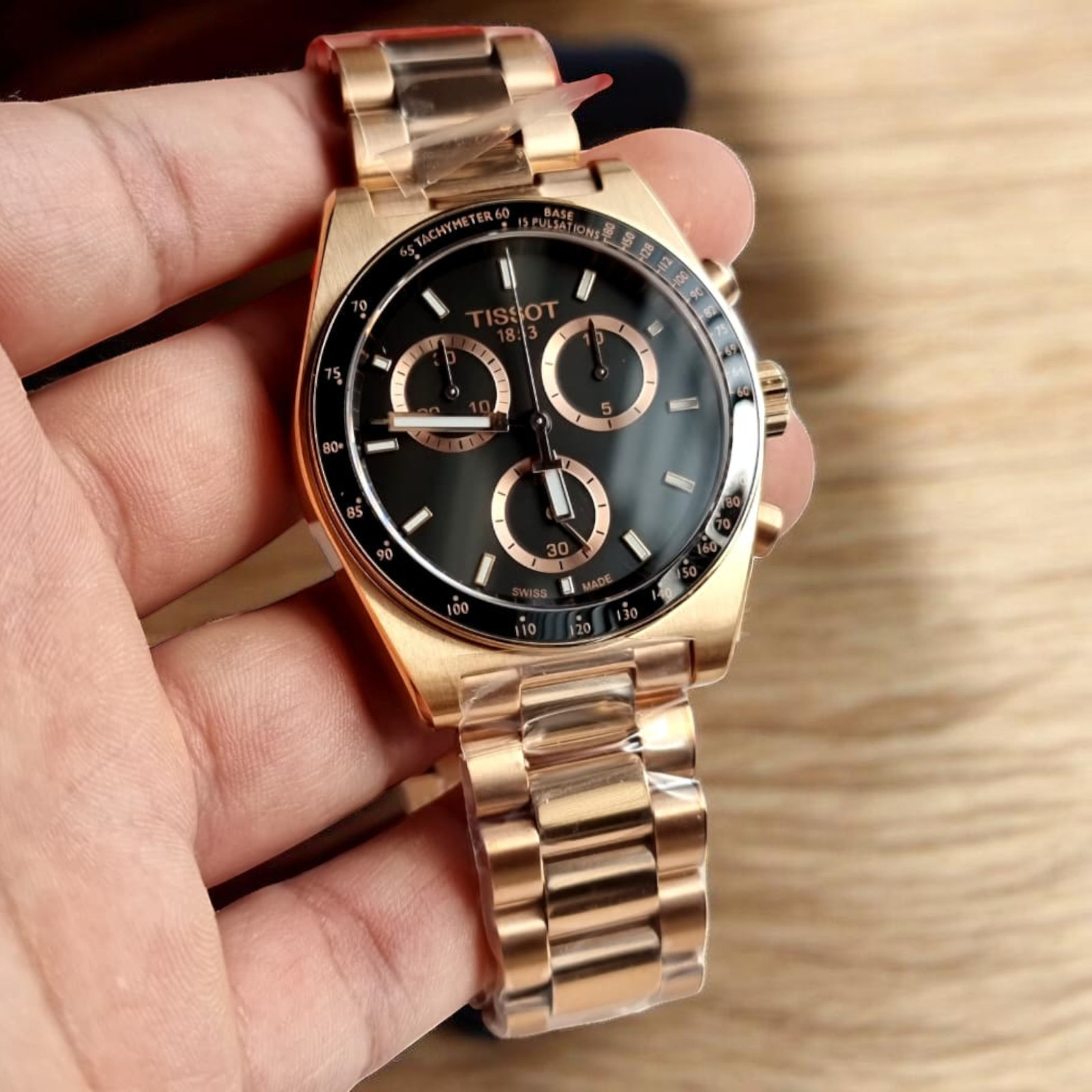 Tissot PR516 T149.417.33.051.00 Quartz Black Dial Rose Gold Men’s Watch 40mm