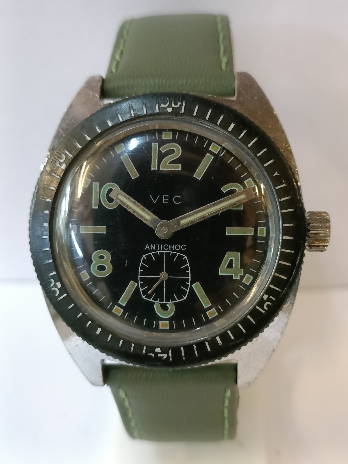 VEC SUB-SECOND WINDING PATINA BLACK DIAL MEN’S WORKING CONDITION