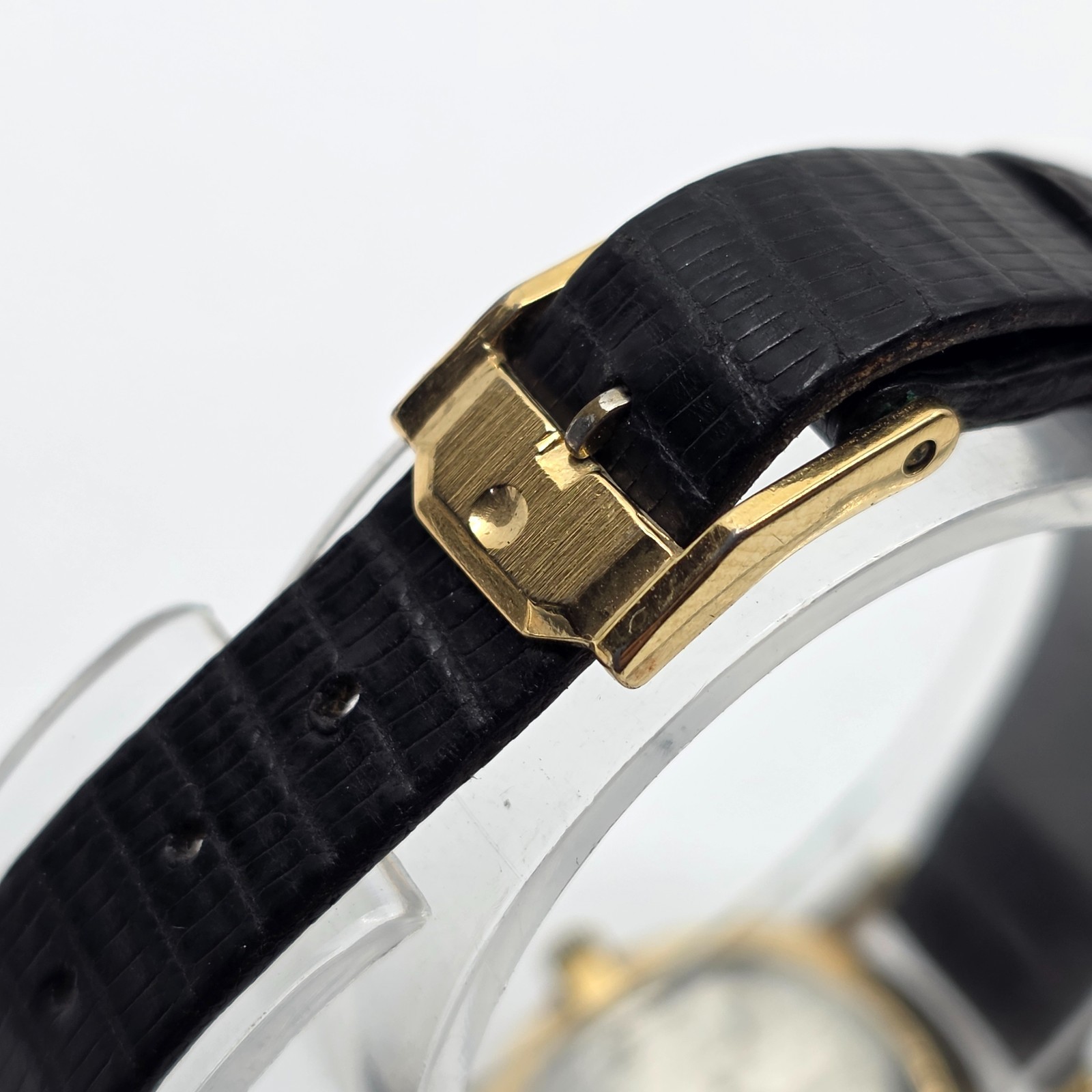 Ladies Movado Museum Black Dial Quartz Watch 87-25-832 Gold Tone New Battery