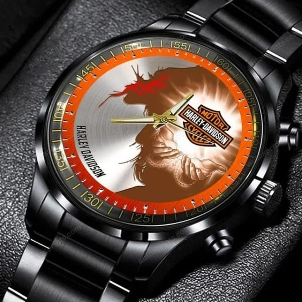 Harley Motor Racing Davidsonn Black Stainless Steel Watch For Men