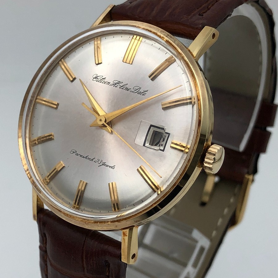 Vintage 1964 Citizen Hi-Line Date CGP 23J Hand-winding Men’s Watch Japan #1555