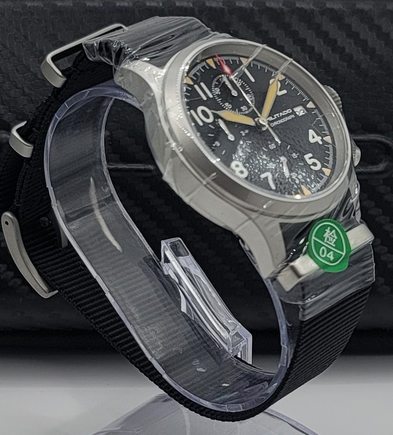 Militado ML1868 39mm Retro Style Chronograph VK67 With Date Black Nato Strap