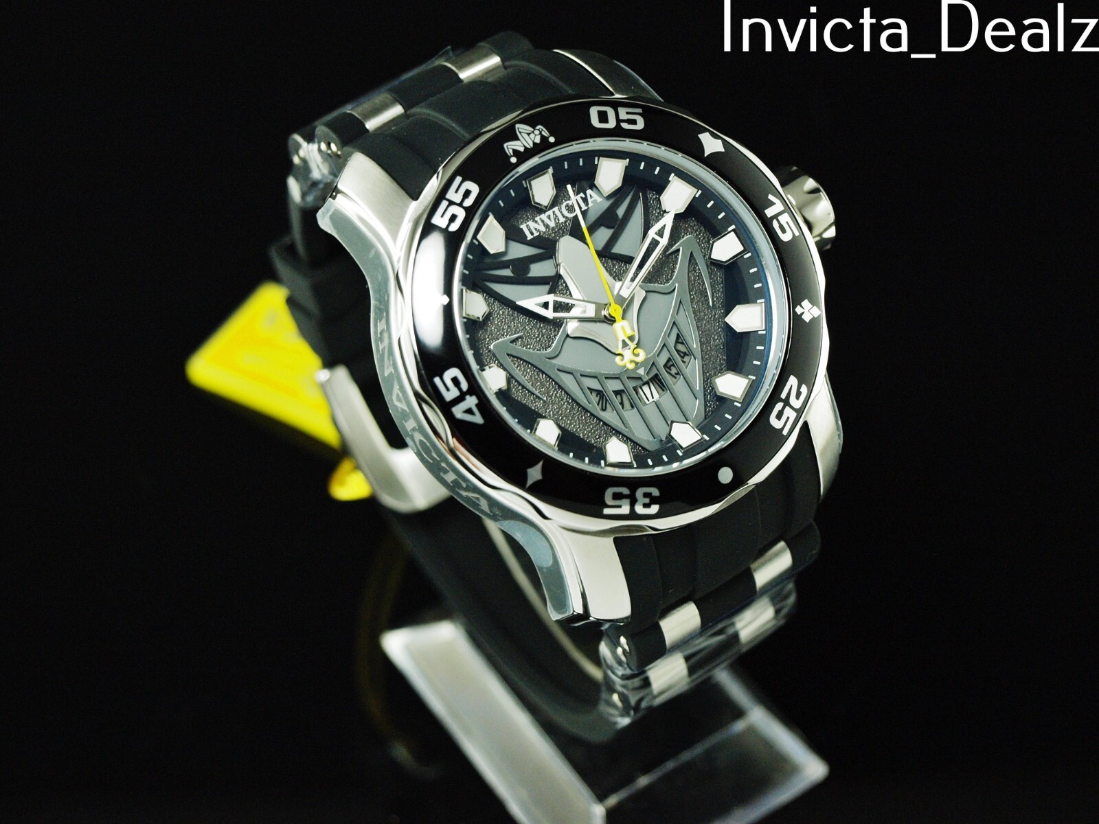 Invicta 48mm Men’s LE DC Comics JOKER Pro Diver Scuba Black Dial SS Watch