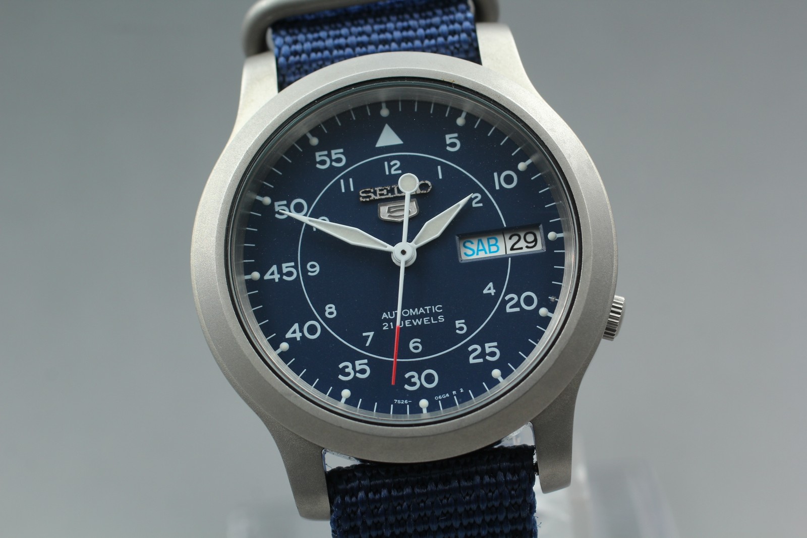 [N MINT] SEIKO 7S26-02J0 Military Date Navy Men’s Automatic Watch From JAPAN