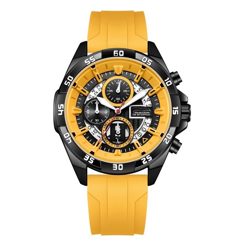 Men Outdoor Casual Multifunction Quartz Wristwatch Luminous Large Dial Watch