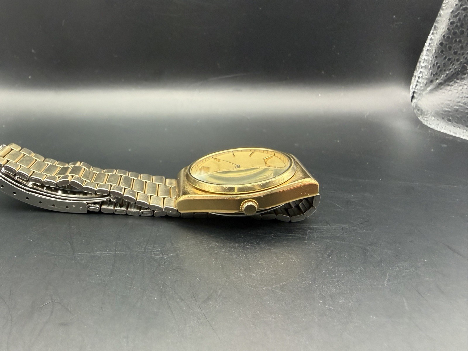 Vintage 1979 Seiko 7546-7089 Watch Overhauled New Crystal Battery Gold Bracelet